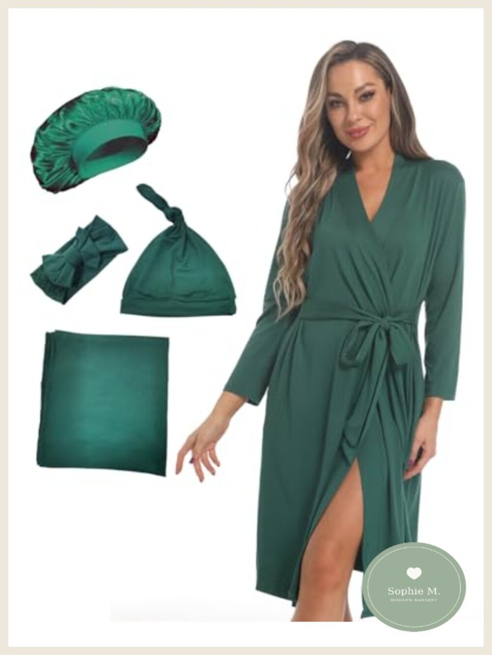Maternity Robe with Swaddle Set Milk Silk Long Sleeve Gift